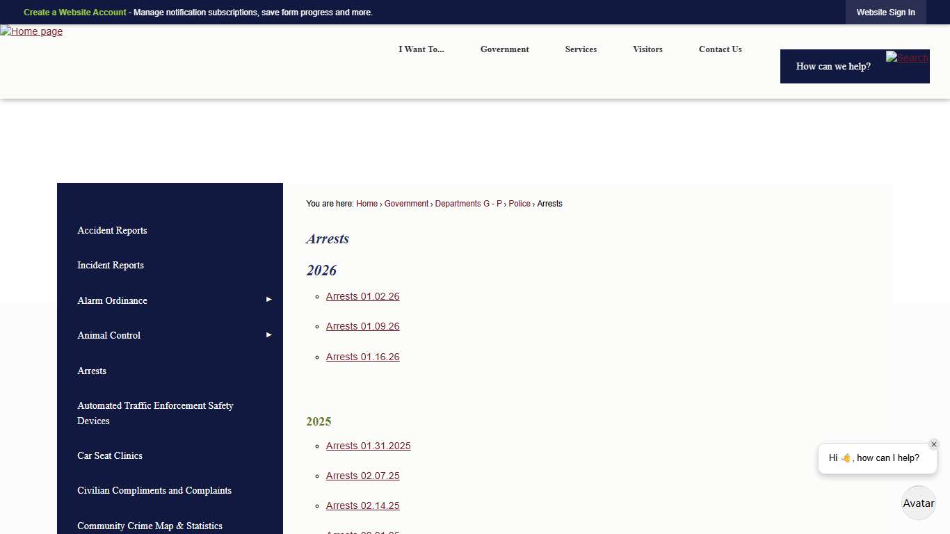 Arrests Middletown, CT